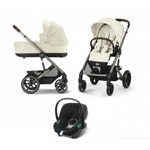 Коляска 3 в 1 Cybex Balios S Lux BLK - Seashell Beige