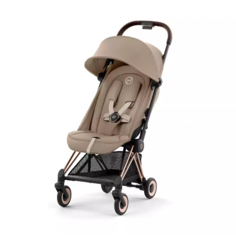 Детская прогулочная Cybex Coya с дождевиком и бампером - Rosegold Cozy Beige